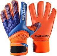shinestone goalkeeper goalie gloves, youth adult kids soccer football goalkeeper goalie gloves with strong grip and finger protection to prevent injuries logo