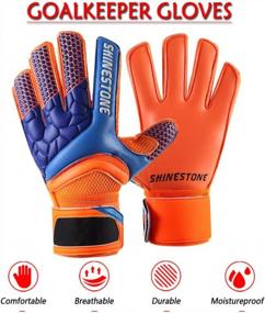 img 2 attached to Shinestone Goalkeeper Goalie Gloves, Youth Adult Kids Soccer Football Goalkeeper Goalie Gloves With Strong Grip And Finger Protection To Prevent Injuries