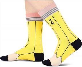 img 2 attached to Novelty Socks For Women: 2-Pack Of HAPPYPOP Funny Nurse Teeth Pencil Flag Design - Ideal Gifts For Doctors, Dentists And Teachers