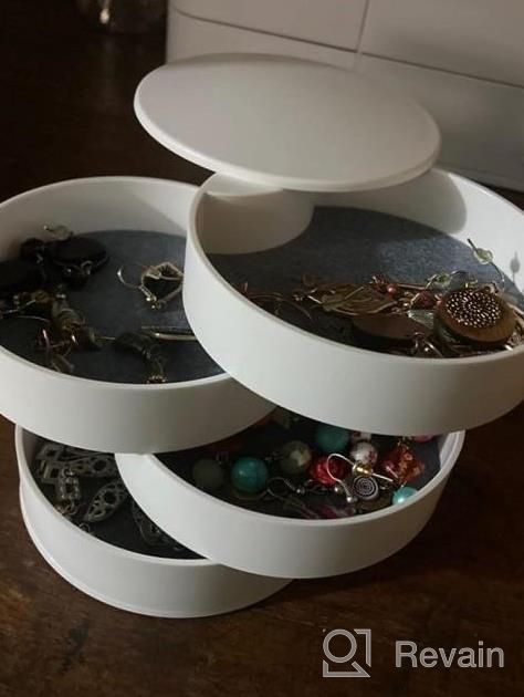 img 1 attached to 💎 CONBOLA Small Jewelry Organizer: 5-Layer Rotating Travel Box for Earrings, Bracelets, Rings & More review by Samik Drusky