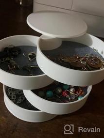 img 5 attached to 💎 CONBOLA Small Jewelry Organizer: 5-Layer Rotating Travel Box for Earrings, Bracelets, Rings & More