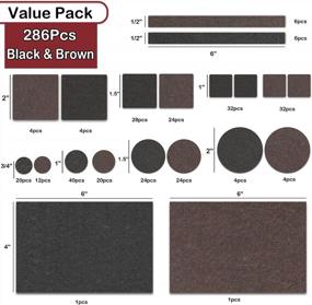 img 2 attached to 286-Piece Felt Furniture Pads: Self Adhesive, Cuttable, Anti Scratch Floor Protectors For Hardwood Floors And Chair Legs - Black & Brown