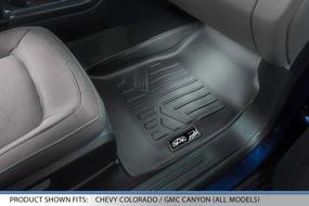 img 2 attached to 🔲 MAXLINER All Weather Custom Fit 1st Row Black Floor Mat Liner Set for 2015-2021 Chevrolet Colorado/ GMC Canyon (Excludes Vinyl Flooring)