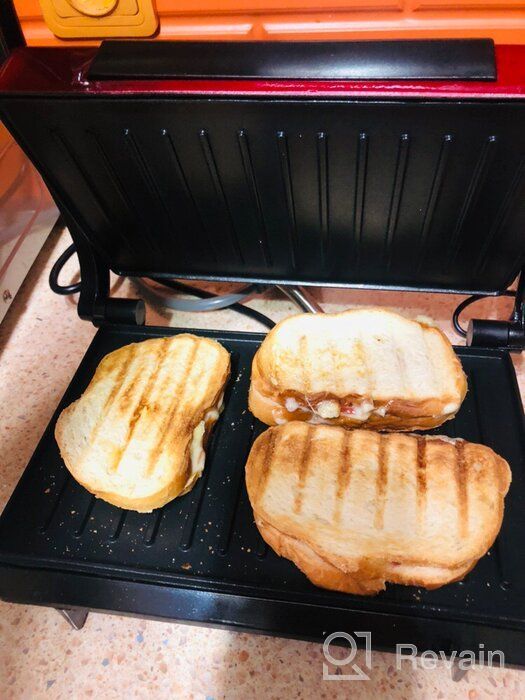 img 2 attached to Sandwich maker Kitfort KT-1609 Panini Maker, red review by Ewa Grska ᠌