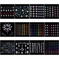 12 sheets face jewels sticker adhesive rhinestone makeup stick on eye body nail art decorations for makeup and nail art logo