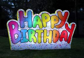img 3 attached to Outdoor/Indoor LED Happy Birthday Inflatable Sign - 9Ft X 5Ft Deluxe Blow Up Lawn Decoration For Yard, Party, And Event Props