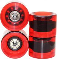 27 inch moboard classic skateboard pro & beginner - interchangeable wheels, enhanced bearings, durable rails - clear red logo