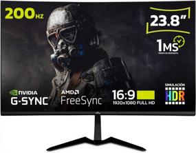img 4 attached to YEYIAN Sigurd Curved Frameless Monitor 23.6", 1920X1080P, 200Hz, Wall Mountable, Curved Screen, Tilt Adjustment, YMC-70804, HDMI