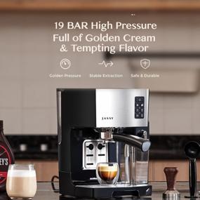 img 3 attached to JASSY Espresso Coffee Machine Latte Maker With 20 BAR Pump & Powerful Milk Tank For Home Barista Brewing,Multiple Functions For Espresso/Moka/Cappuccino,Self-Cleaning System,1250W