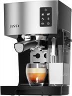 кофемашина jassy espresso latte maker с насосом 20 бар и мощным резервуаром для молока для домашнего приготовления бариста, несколько функций для эспрессо / мока / капучино, система самоочистки, 1250 вт логотип