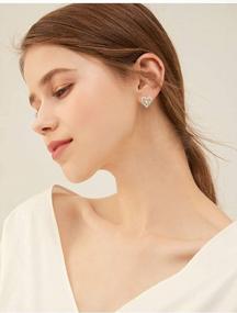 img 3 attached to Forever Love: Sterling Silver Heart Stud Earrings With Cubic Zirconia, Perfect Birthday Gifts For Women And Teens