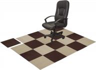 acvcy chair mat for hard floors - 12"x12" perfect size (20 pack with 10 brown and 10 beige) - free cutting, splicing floor protector for desks and computers - 0.16" thick home and office mat logo