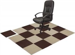 img 4 attached to ACVCY Chair Mat For Hard Floors - 12"X12" Perfect Size (20 Pack With 10 Brown And 10 Beige) - Free Cutting, Splicing Floor Protector For Desks And Computers - 0.16" Thick Home And Office Mat