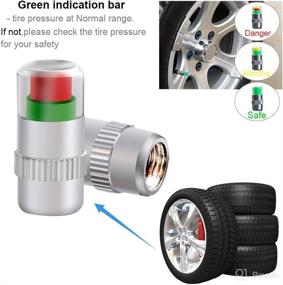 img 3 attached to 🚗 INCART Car Tire Valve Cup: 36 PSI 2.4 Bar Air Alert Sensor - 4 Pcs