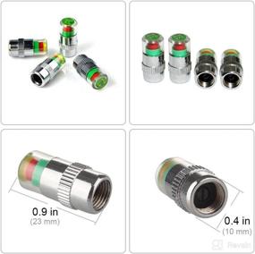 img 2 attached to 🚗 INCART Car Tire Valve Cup: 36 PSI 2.4 Bar Air Alert Sensor - 4 Pcs