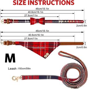 img 3 attached to Classic Plaid Bow Tie Dog Collar and Leash Set - Adjustable Bandana Collars for Small Dogs, Cats, and Puppies