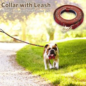 img 2 attached to Classic Plaid Bow Tie Dog Collar and Leash Set - Adjustable Bandana Collars for Small Dogs, Cats, and Puppies