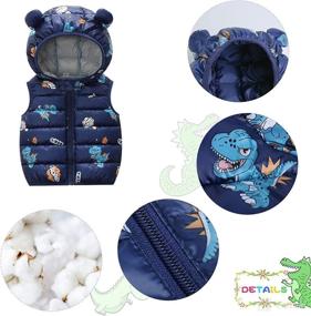 img 2 attached to 🧥 Warm and Adorable: Baby Toddler Hooded Puffer Vest with Cute Ear Cartoon Design