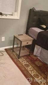 img 3 attached to Rustic Brown & Black End Tables With Charging Station & USB Ports - HOOBRO Set Of 2