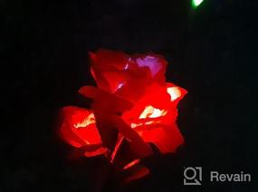 img 7 attached to Illuminate Your Garden With TONULAX Solar Rose Lights - 7-Color Changing, Realistic Flower Design, Enlarged Solar Panel - Perfect For Yard And Garden Decoration (2 Packs)