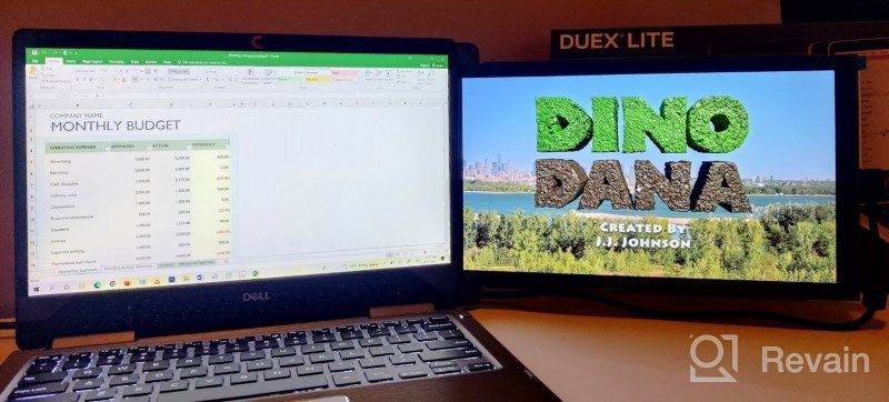 img 1 attached to Duex Portable Monitor Laptops Compatible 12.5", 1920X1080P, 60Hz, Attachable Laptop Monitor, Glossy Screen, DUEXLITEGREY, IPS review by Chase Alradwan