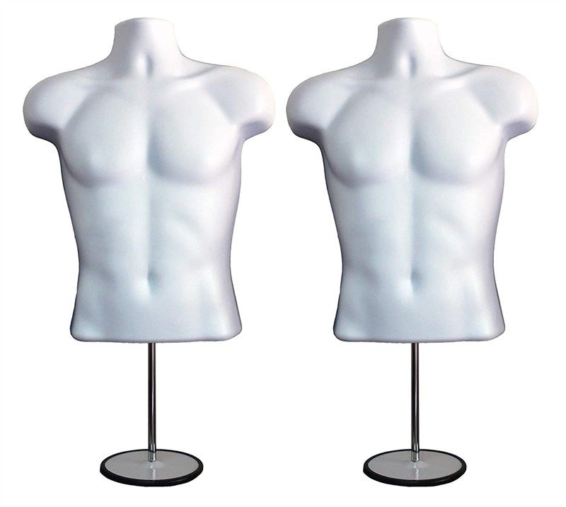 white mannequin hollow torso hanging 로고
