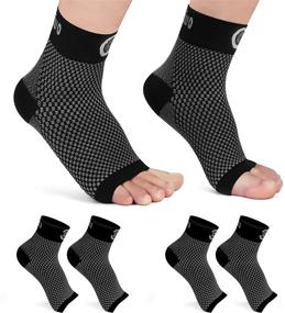 img 4 attached to CAMBIVO 2 пары компрессионных носков для подошвенного фасциита для женщин и мужчин, поддержка лодыжки с компрессионными рукавами для ног для облегчения боли в пятке и лечения подошвенного фасциита