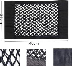 img 3 attached to Universal Trunk Seat Organizer with Car Storage Net, Mesh Cargo Net Wall Sticker Pouch Bag for Efficient Car and Home Organization - Size: 16x10 Inch