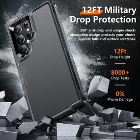 img 3 attached to Temdan [Heavy Shockproof] For Samsung Galaxy S22 Ultra Case,With 2 Pack [Soft Screen Protector + Camera Lens Protector] [12 FT Military Grade Drop Protection] Tough Rugged Full-Body Protection