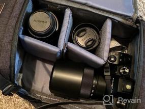 img 7 attached to MOSISO Противоударный рюкзак-сумка для камеры для беззеркальных камер Canon / Nikon / Sony / Fuji DSLR SLR с держателем для штатива и съемными модульными вставками, штормовой зеленый