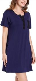 img 1 attached to Women's Short Sleeve V Neck Nightgowns - Annenmy Night Shirts for Sleeping (S-XXL)