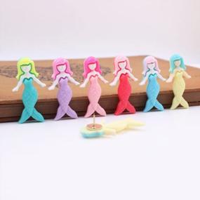 img 1 attached to 6 Count Ornerx Plastic Mermaid Push Pins - Decorative Thumbtacks For Cork Board