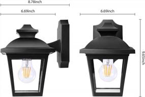 img 1 attached to 3000K Dimmable LED Edison FilamentBulb Outdoor Wall Lanterns - Anti-Corrosion Plastic Materials, Black P746-E26 By FUDESY