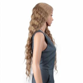 img 1 attached to 30-дюймовый длинный волнистый синтетический парик фронта шнурка - парик Joedir Ombre для чернокожих женщин с детскими волосами, плотность 130%, термостойкий (RT6 / 23C)