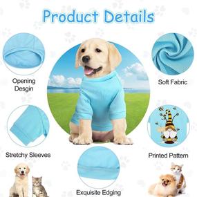 img 2 attached to 🐾 Stylish and Breathable BOTEWO 2-Pack Gnome Print Dog Shirts for Summer - Blue and Black Casual T-Shirts for Puppy Comfort (Size M)