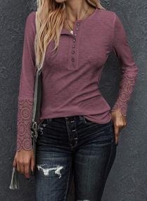 img 2 attached to Lolong Women'S Ribbed Slim Fit Henley Tops - Casual Button Up Tunic Blouses With Short/Long Sleeves