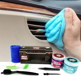 img 4 attached to 🧼 ToysTocker Auto Interior Cleaning Gel Kit: Dust Removal, Keyboard Cleaner, Air Vent Cleaners - 2x160g Pots, 4 Brushes