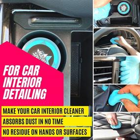 img 2 attached to 🧼 ToysTocker Auto Interior Cleaning Gel Kit: Dust Removal, Keyboard Cleaner, Air Vent Cleaners - 2x160g Pots, 4 Brushes