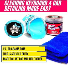 img 3 attached to 🧼 ToysTocker Auto Interior Cleaning Gel Kit: Dust Removal, Keyboard Cleaner, Air Vent Cleaners - 2x160g Pots, 4 Brushes