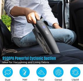 img 3 attached to 🚗 Fjhee Car Vacuum: Portable Handheld Cleaner with Strong Suction, 13.2FT Cord, and 4 Attachments for Car Interior Detailing - Auto Accessories Cleaning Tool Kit with Storage Bag