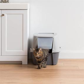 img 3 attached to 🐾 IRIS USA Corner Extra Large Cat Litter Box with Lid, Covered Enclosed Kitty Litter Box, Jumbo Size, includes Cat Litter Scoop