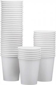 img 1 attached to NYHI 50-Pack 12 Oz White Paper Cups For Hot Or Cold Beverages - Perfect For Water, Juice, Coffee, Or Tea - Great For Parties, Office Use, Or On-The-Go Coffee