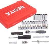 🔧 complete 55-piece mechanics tool kit: drive socket wrench set, quick-release ratchets, dr bit sockets, and multi hex bits with blow molded case логотип