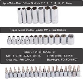 img 2 attached to 🔧 Complete 55-Piece Mechanics Tool Kit: Drive Socket Wrench Set, Quick-Release Ratchets, DR Bit Sockets, and Multi Hex Bits with Blow Molded Case