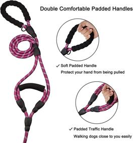 img 3 attached to 🐶 6 FT Dog Leash Traffic Padded Two Handles, Reflective Threads for Control Safety Training for Medium to Large Dogs by Anbeer