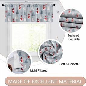 img 2 attached to Emvency 2 Pack Valances Оформление окон, милый снеговик, шитье, рождественские затемненные шторы, регулируемые занавески для окон, гостиной, кухни над раковиной, 18X52-дюймовые карманные балдахины