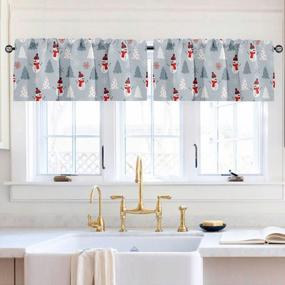 img 4 attached to Emvency 2 Pack Valances Window Treatments,Cute Snowman Stitching Christmas Blackout Drapes Adjustable Curtain Valances For Windows Living Room Kitchen Over Sink,18X52 Inch Rod Pocket Valances