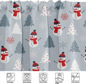 img 1 attached to Emvency 2 Pack Valances Window Treatments,Cute Snowman Stitching Christmas Blackout Drapes Adjustable Curtain Valances For Windows Living Room Kitchen Over Sink,18X52 Inch Rod Pocket Valances