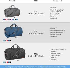 img 3 attached to 65L Travel Duffel Bag: Foldable Weekender With Shoes Compartment, Water-Proof & Tear Resistant - Canway