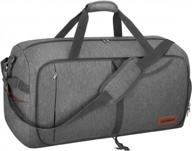 65l travel duffel bag: foldable weekender with shoes compartment, water-proof & tear resistant - canway logo